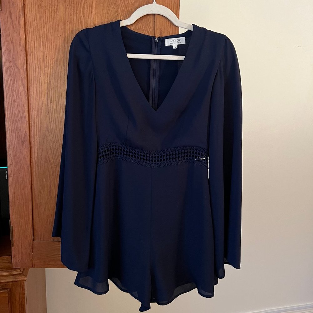 Blue Long Sleeved Romper